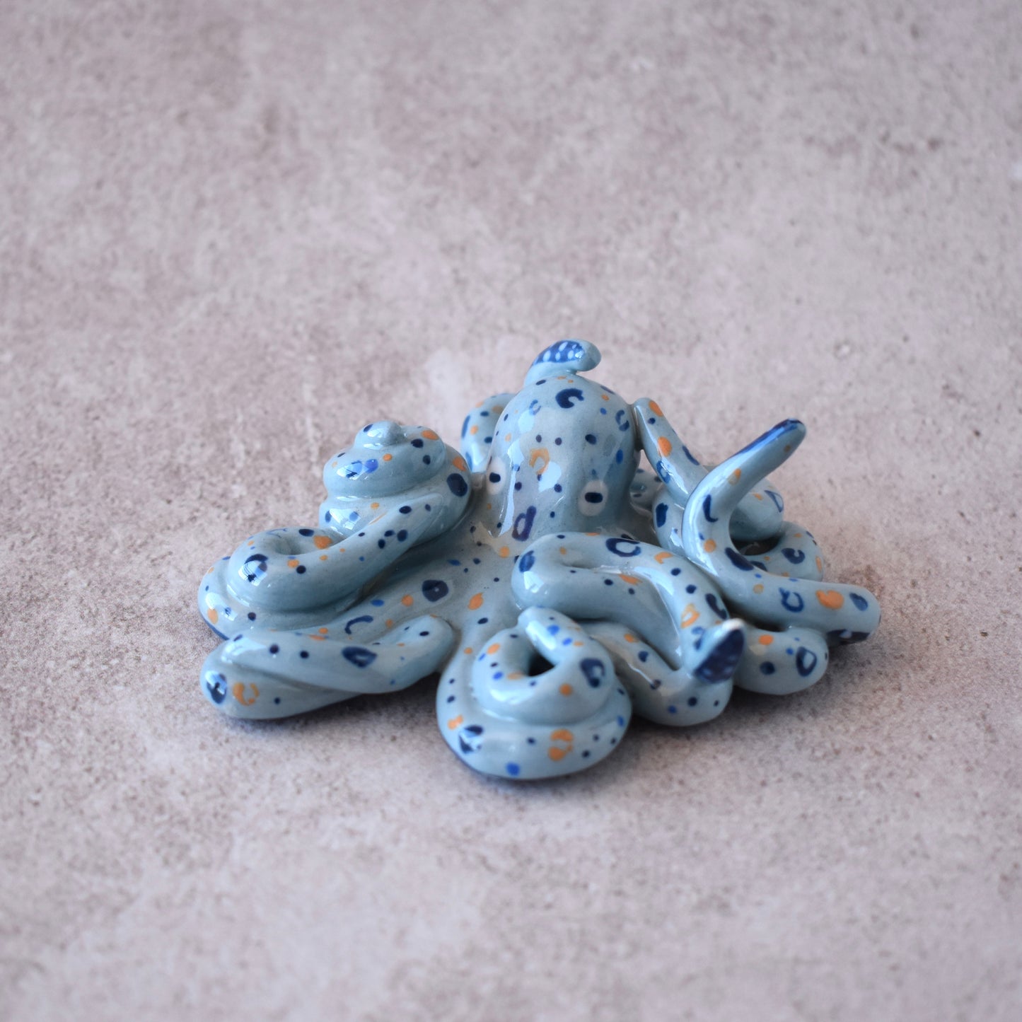 Pulpo portaincienso azul
