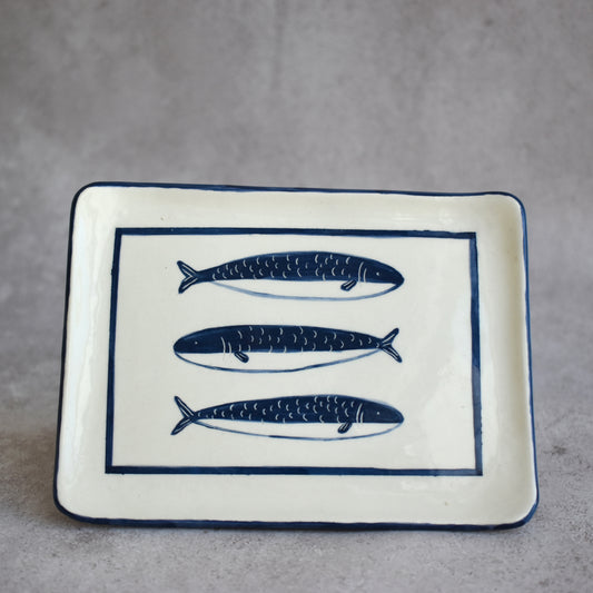 Plato rectangular sardinas