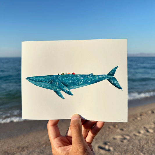 Print Ballena Azul con campistas