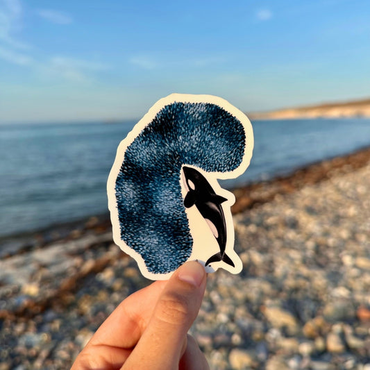 Sticker Orca y peces